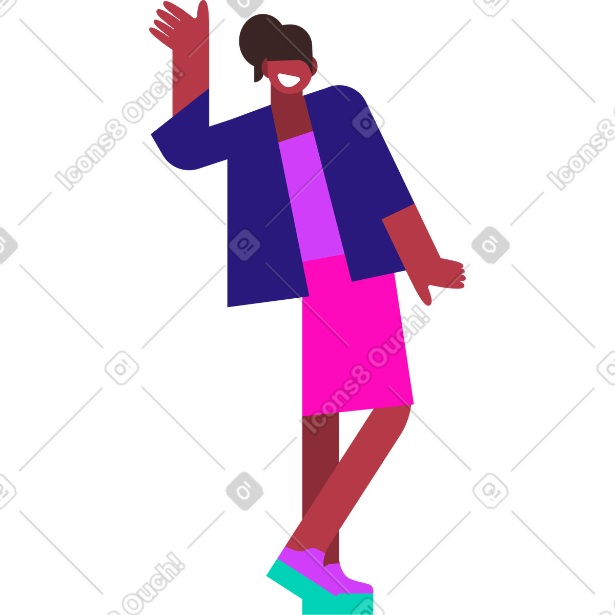 下载 Basic 风格的 女人问候 插画，支持 PNG、SVG 格式