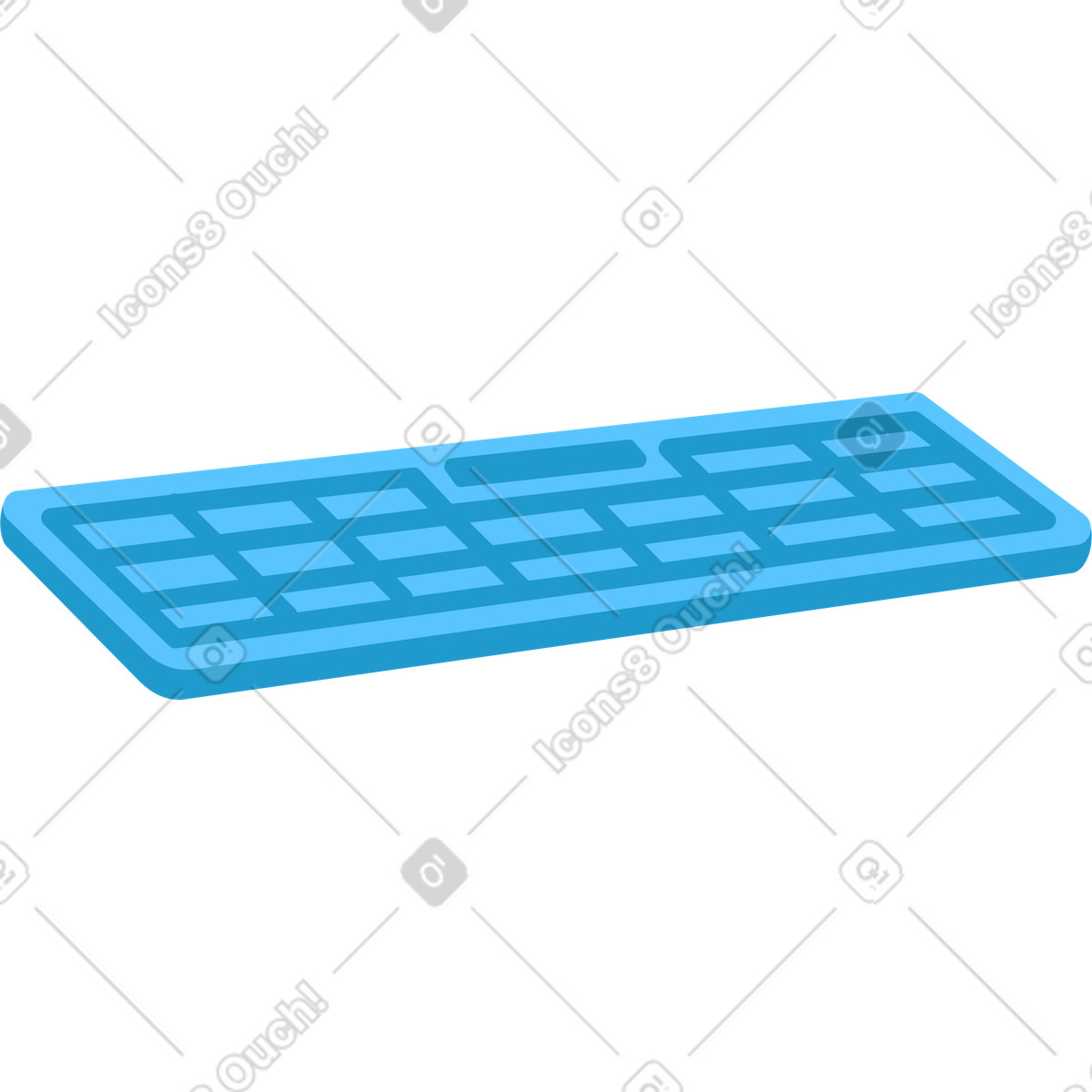 Blue keyboard illustration in Active style download in PNG, SVG