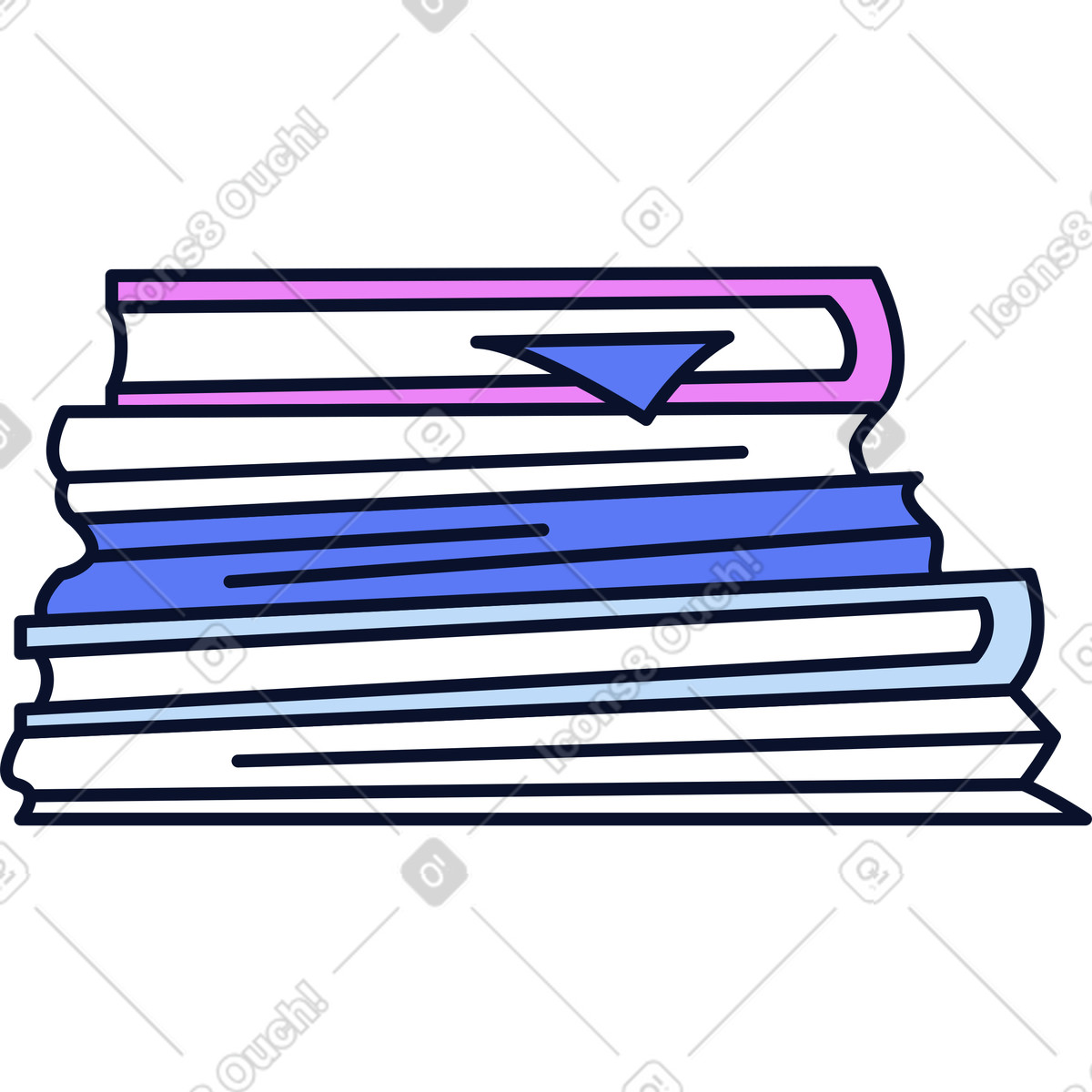 Stapel papiere und bücher-Illustration im Flexy-Stil als Download in PNG, SVG