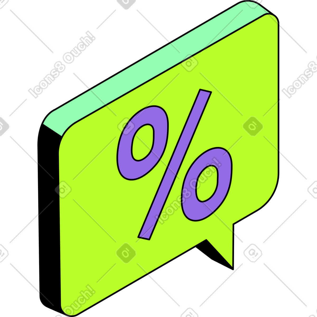 Bolla con simbolo percentuale illustrazione in stile Project scarica in PNG, SVG