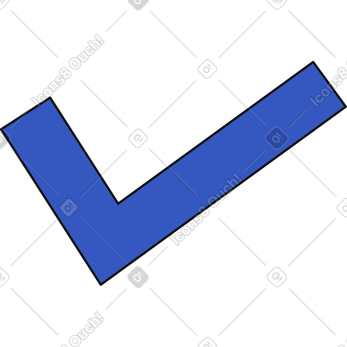 Ilustración Marca de verificación azul en estilo Techny a descargar en PNG y SVG