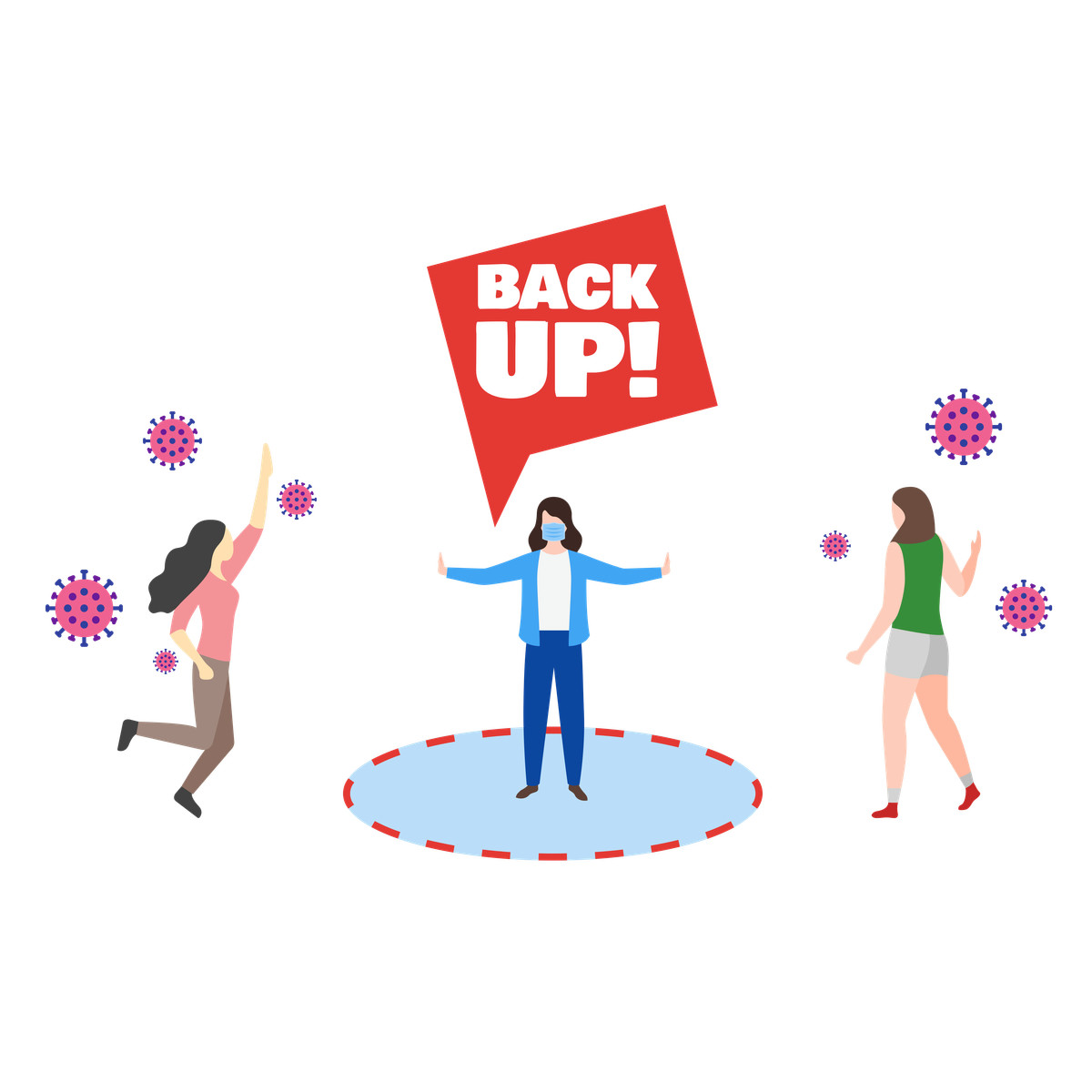 Back up! non avvicinarti illustrazione in stile Fogg scarica in PNG, SVG