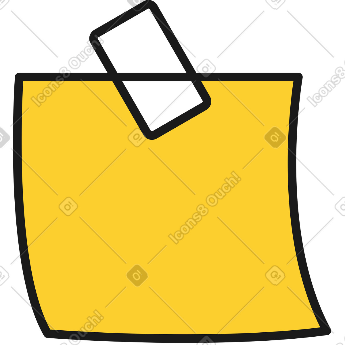 Sticker note illustration in Taxi style download in PNG, SVG