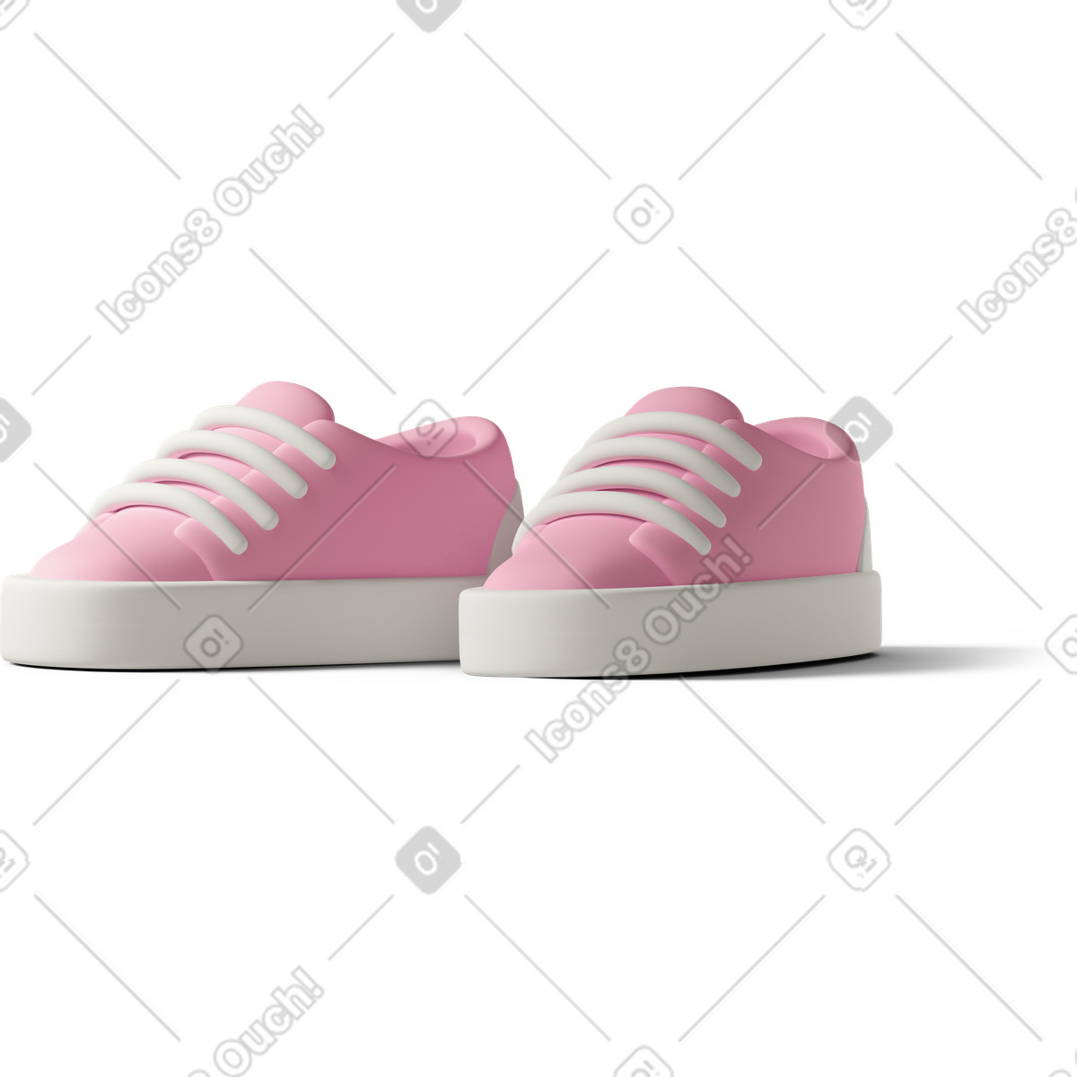 Pink sneakers on ground illustrazione in stile 3D Casual life scarica in PNG, SVG