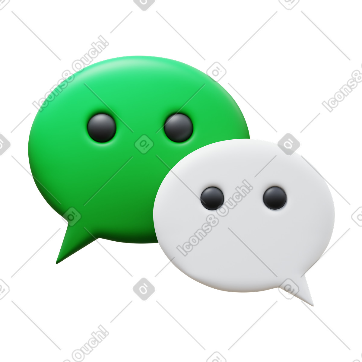 下载 3D Fluency 风格的 Wechat 插画，支持 PNG、SVG 格式