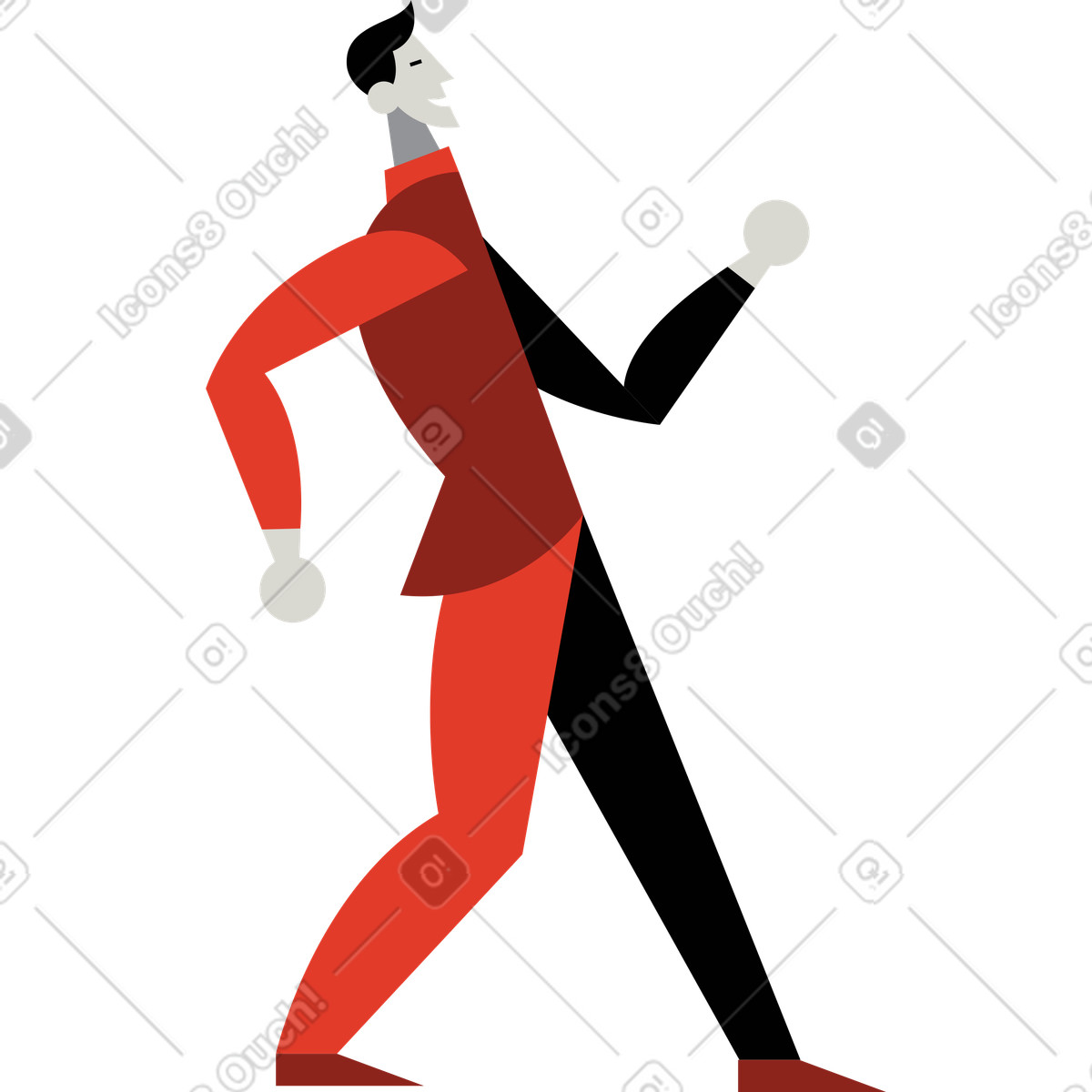 Uomo illustrazione in stile Burgundy scarica in PNG, SVG