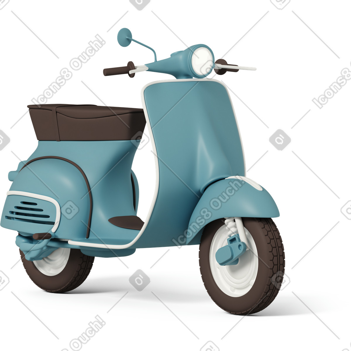 Ilustração de Moped em no estilo 3D Casual life para baixar em PNG, SVG