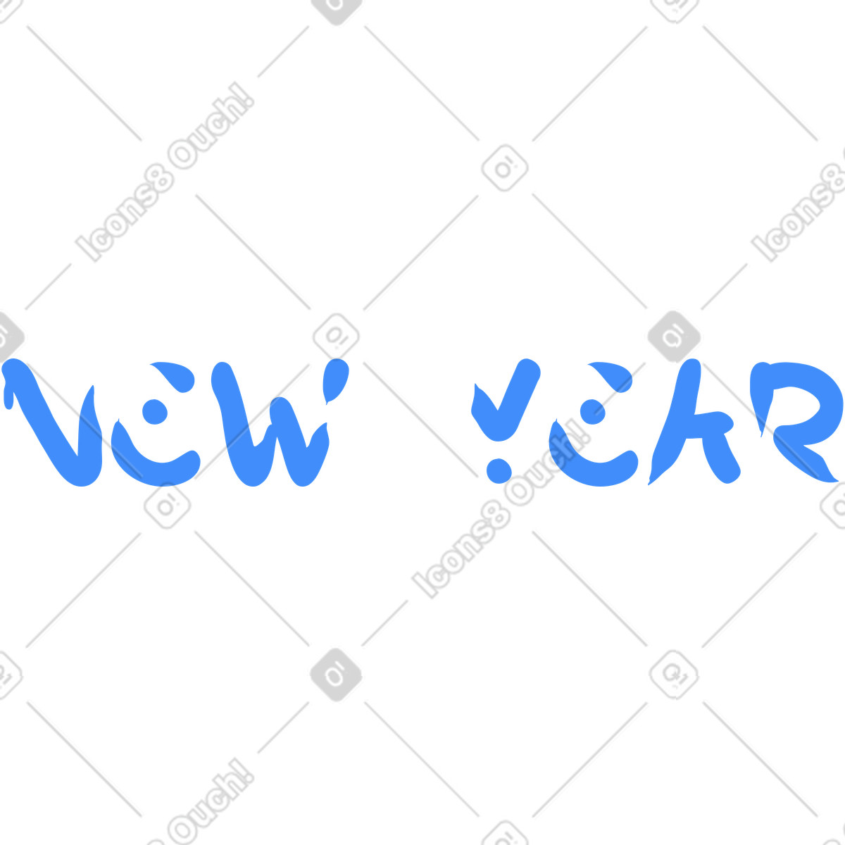 Clip スタイルの 新年のテキストをレタリングする のイラストをPNG、SVG形式でダウンロード