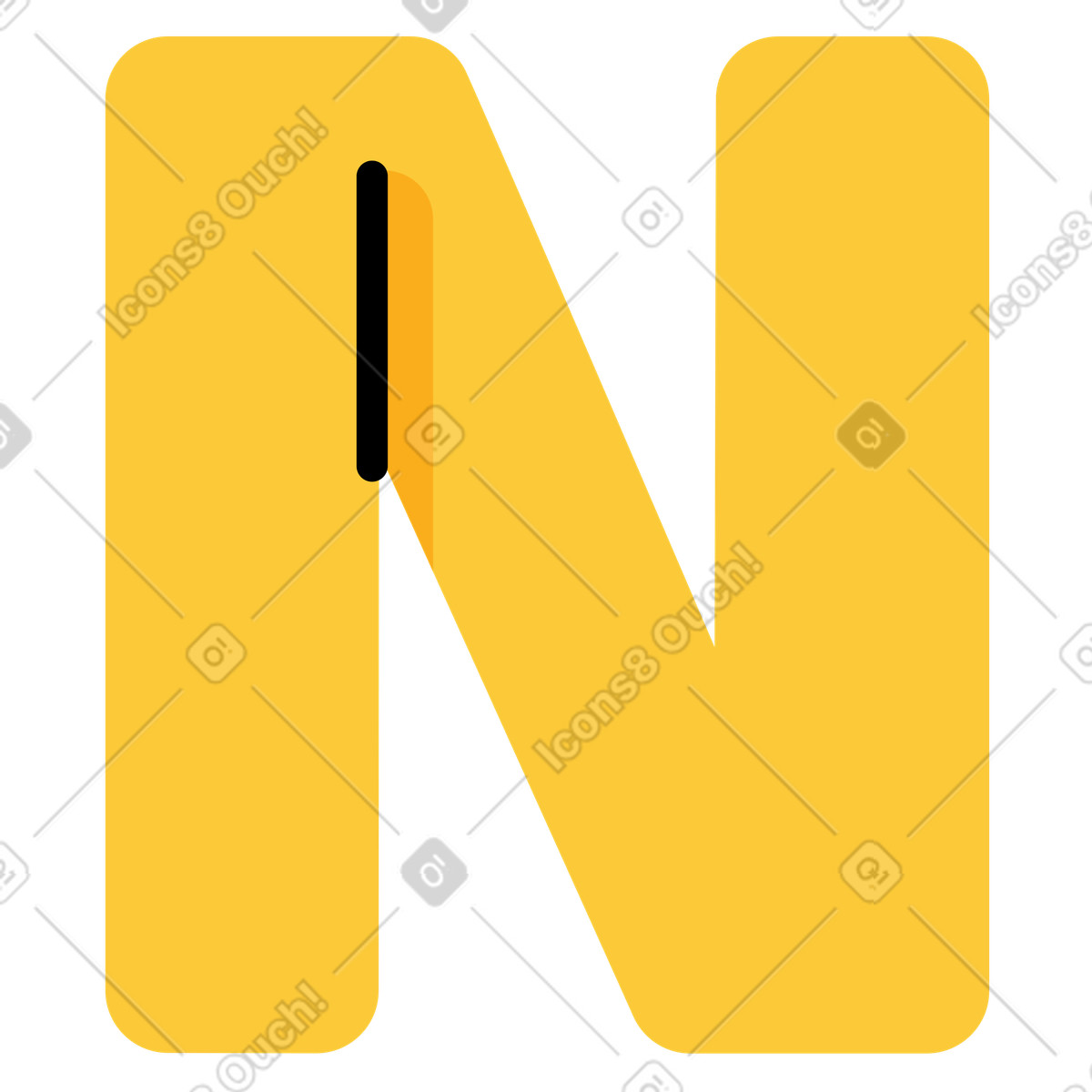 Ilustración Letra n jugosa en estilo Juicy a descargar en PNG y SVG
