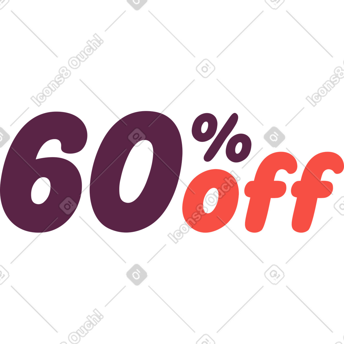 Sessanta per cento di sconto illustrazione in stile Sammy scarica in PNG, SVG