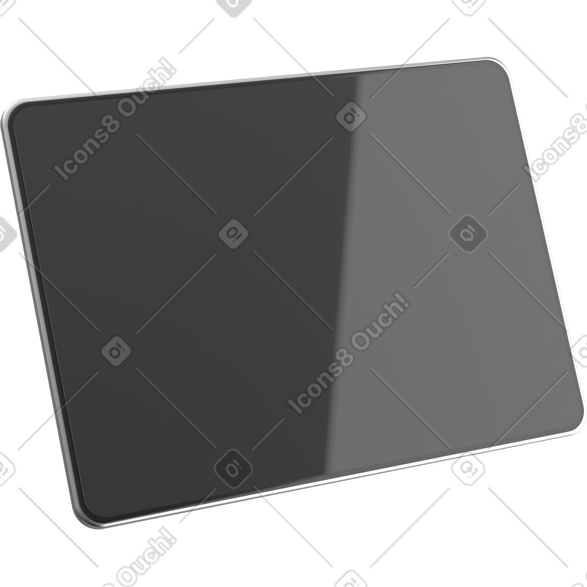Empty tablet screen illustration featuring a black display digital device mockup clipart PNG SVG GIF