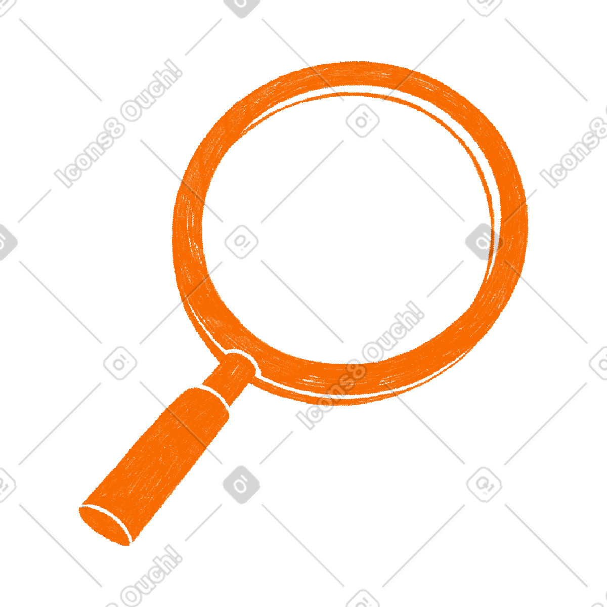 Orange magnifier-Illustration im Biro-Stil als Download in PNG, SVG