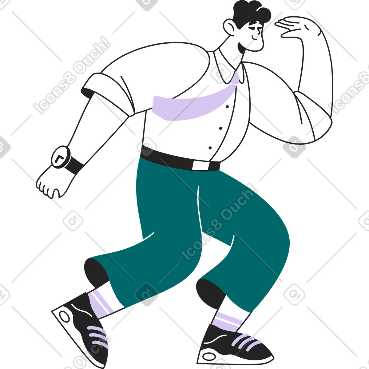 Ilustração de Homem negocios em no estilo Sammy Line para baixar em PNG, SVG