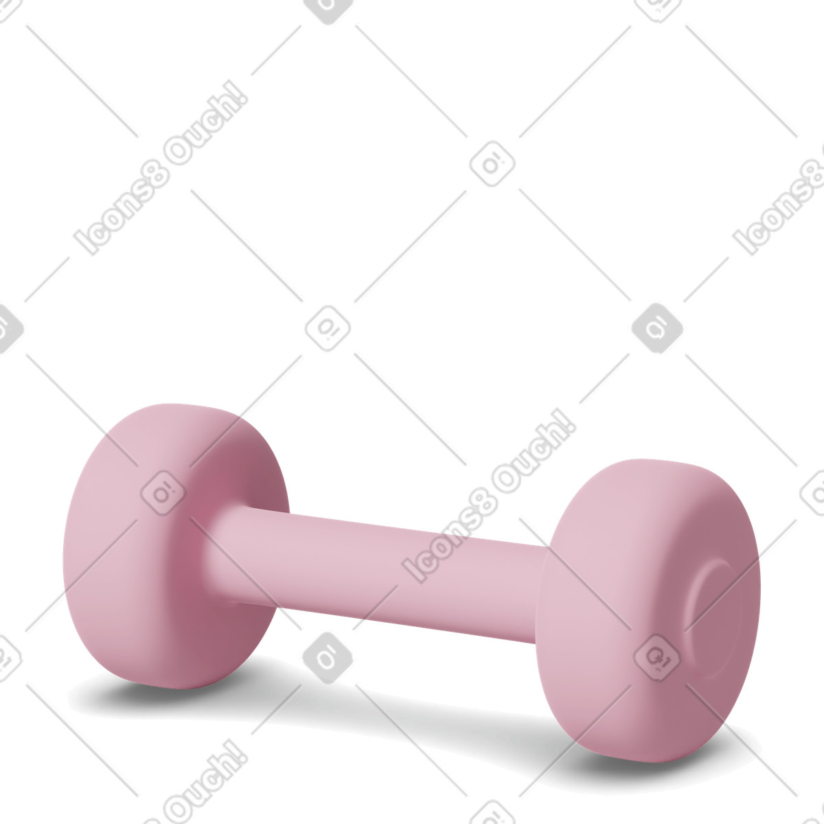 3D Casual life スタイルの Pink dumbbell のイラストをPNG、SVG形式でダウンロード