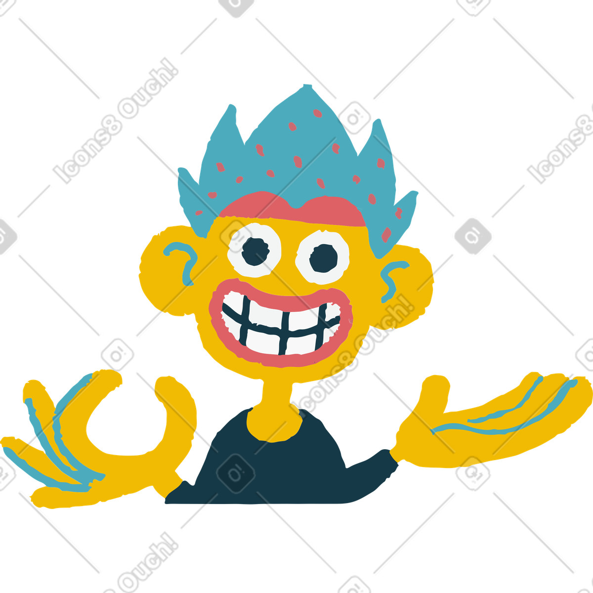 Ilustração de Homem sorridente em no estilo Flamenco para baixar em PNG, SVG