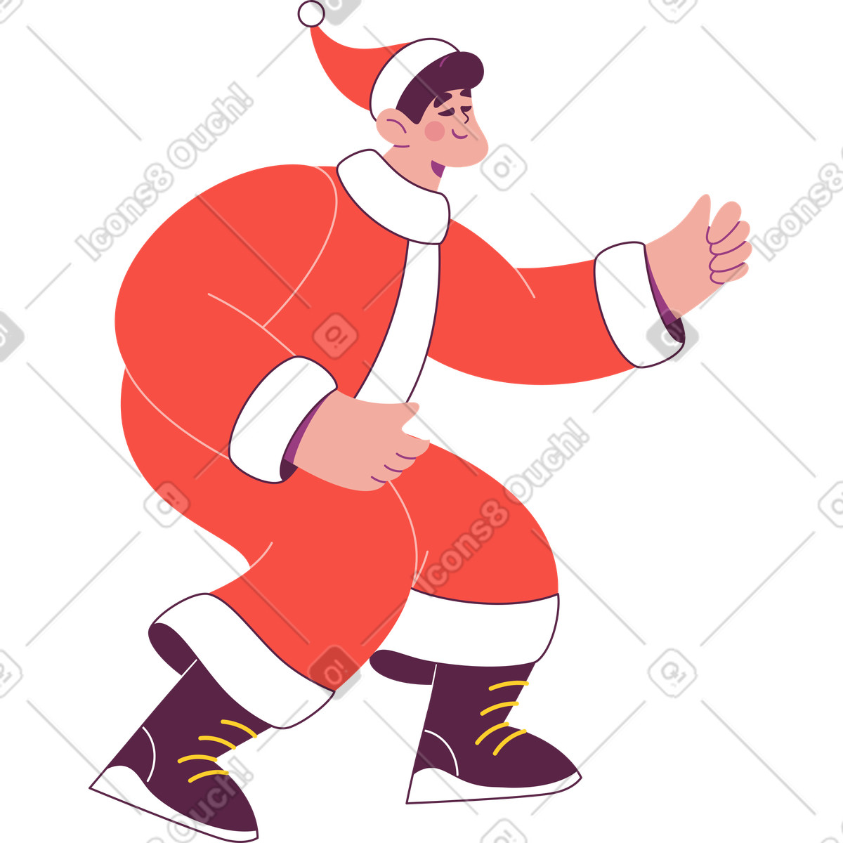 Illustration Père noël sans skis dans le style Sammy à télécharger aux formats PNG, SVG