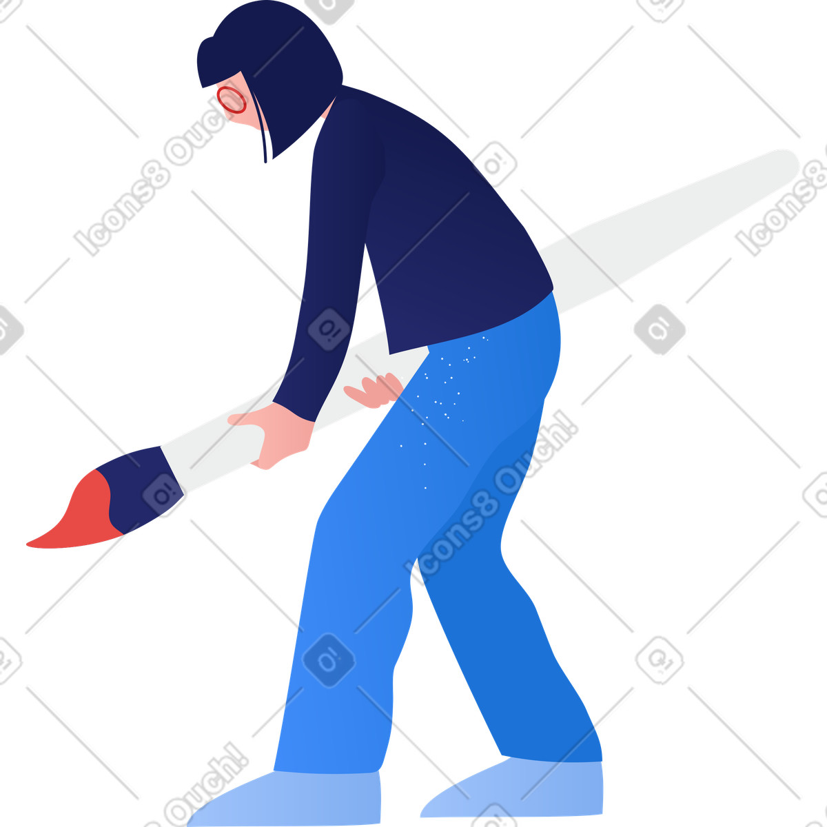 Ilustración Niña en estilo Clip a descargar en PNG y SVG