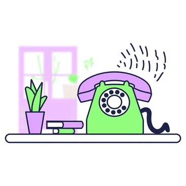 A vintage telephone with sound waves emanating, indicating urgency and action