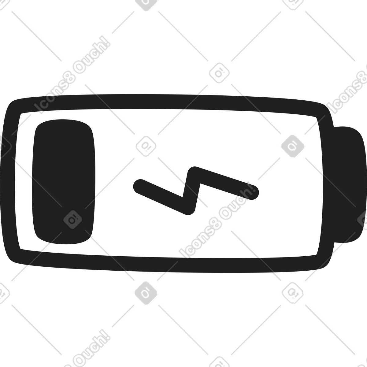 Low battery illustration in Little style download in PNG, SVG