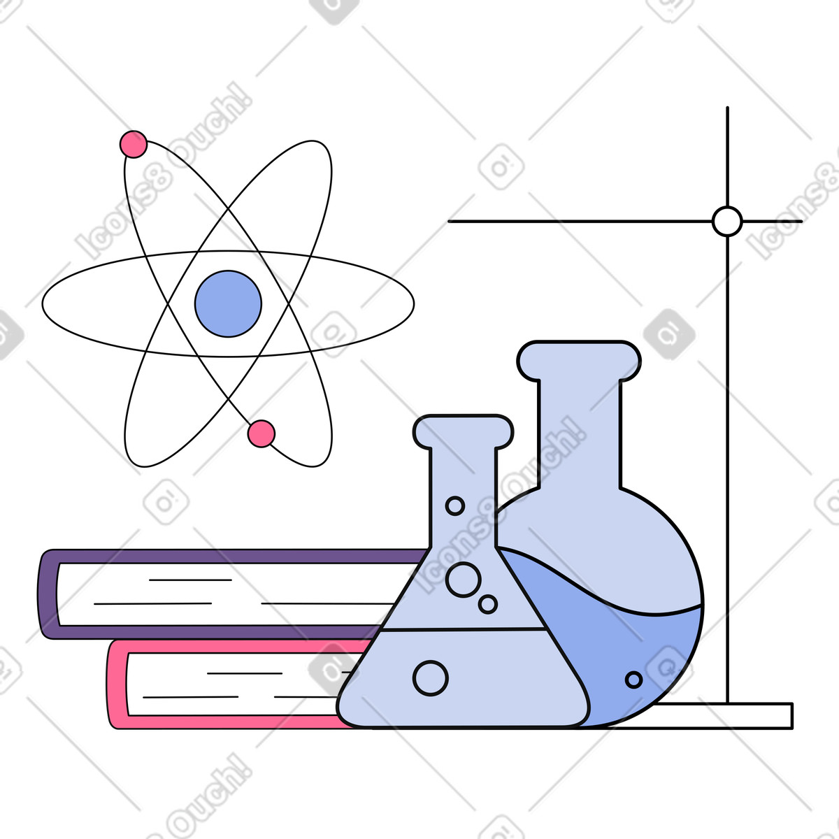 Illustration Équipements et fournitures de laboratoire biotechnologie dans le style Bloom à télécharger aux formats PNG, SVG