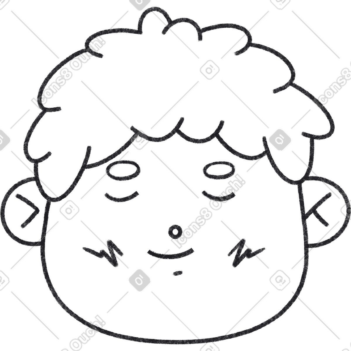 Ilustração de Man smiles em no estilo Bonbon Line para baixar em PNG, SVG