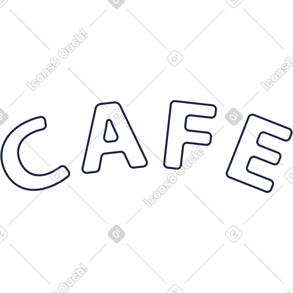 Cafe sign illustration in Urban Line style download in PNG, SVG