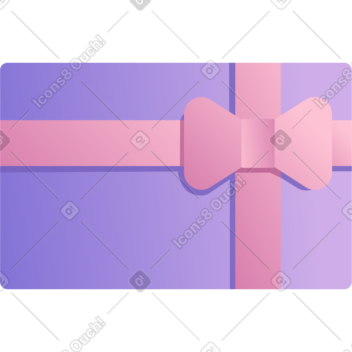 Ilustración Regalo rectangular morado en estilo Silky a descargar en PNG y SVG