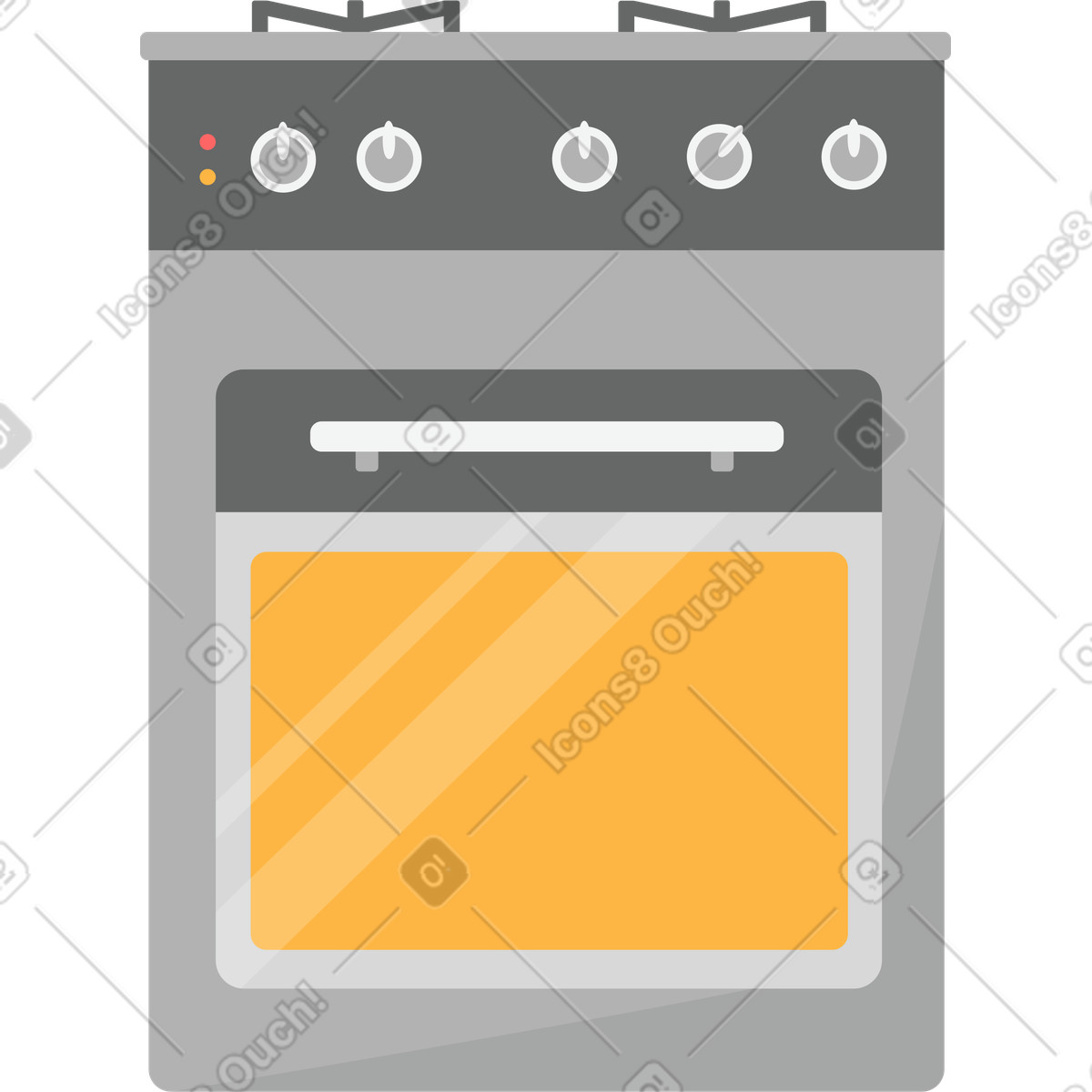Kitchen stove illustration in Lagom style download in PNG, SVG