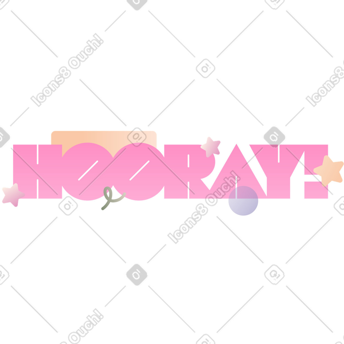 Ilustração de Pastel hooray text with stars and shapes, Achievement announcement em no estilo Coworking para baixar em PNG, SVG