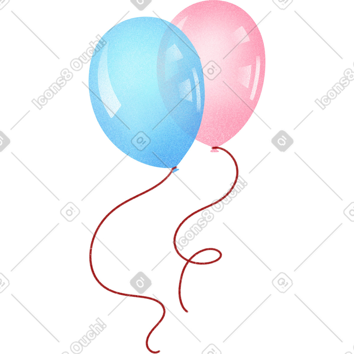 Ilustración Globos en estilo Lettering a descargar en PNG y SVG