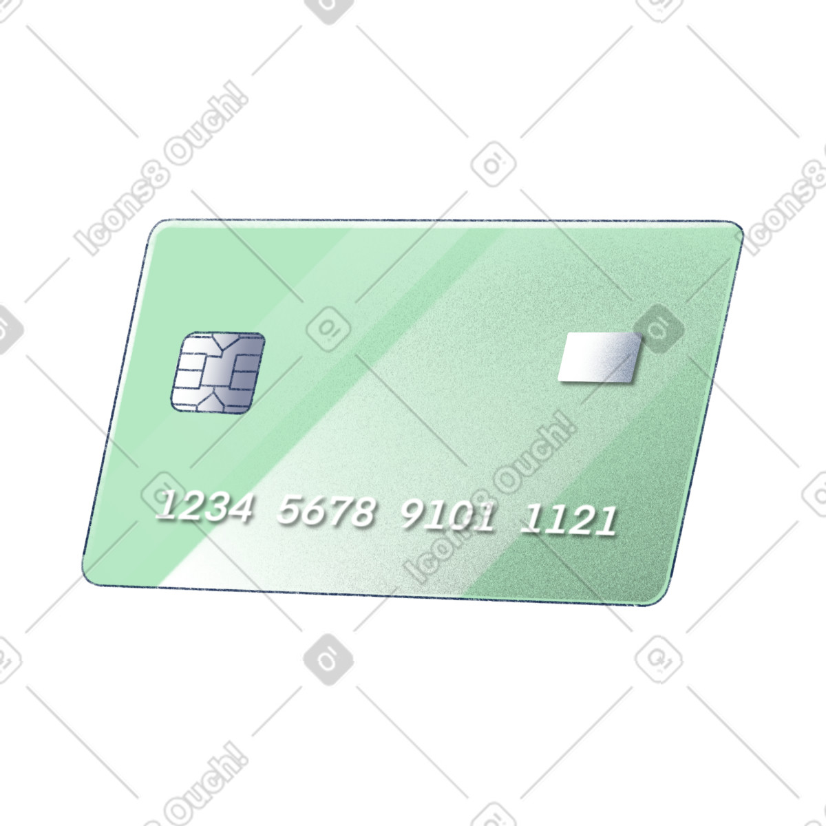Green bank card illustration in Haze style download in PNG, SVG
