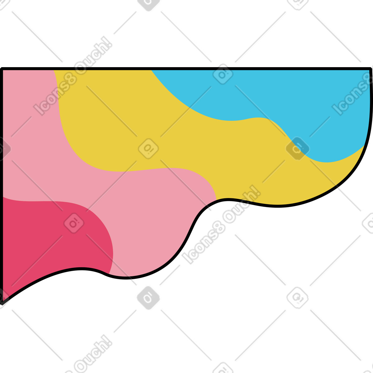 Ilustração de Forma ondulada em no estilo Memphis para baixar em PNG, SVG