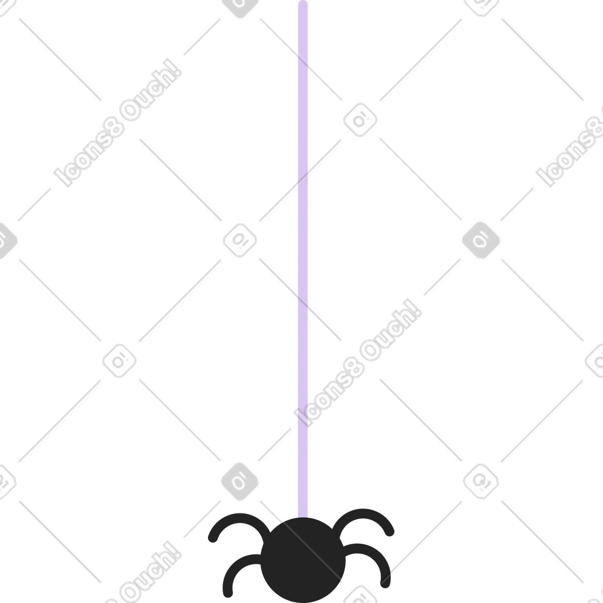 Sammy Line スタイルの クモの巣のクモ のイラストをPNG、SVG形式でダウンロード