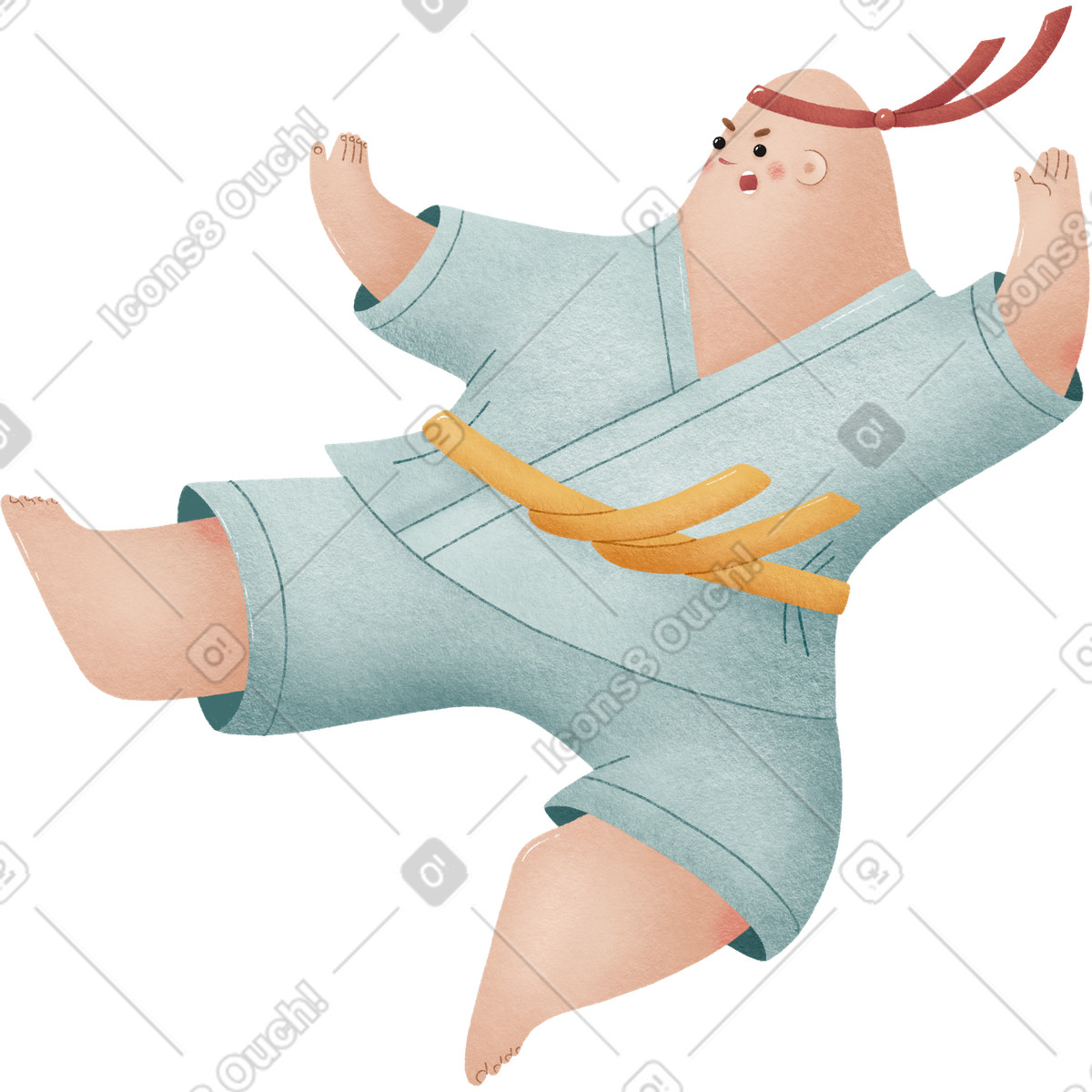 Illustration Karate man dans le style Woolly à télécharger aux formats PNG, SVG