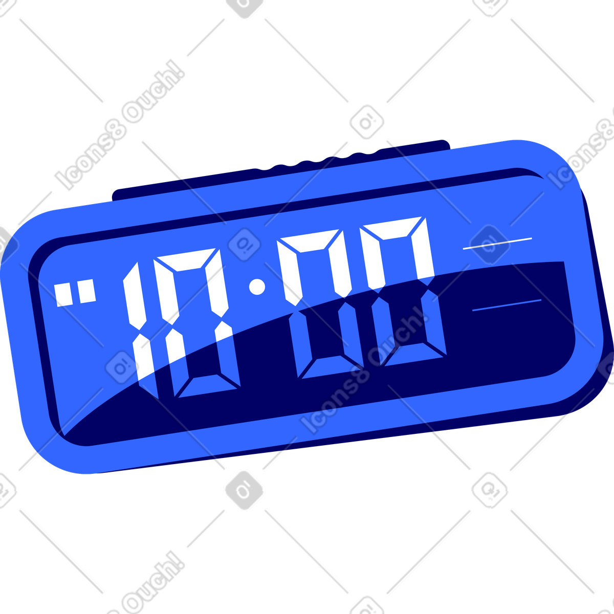 Electronic clock alarm clock illustration in PNG, SVG