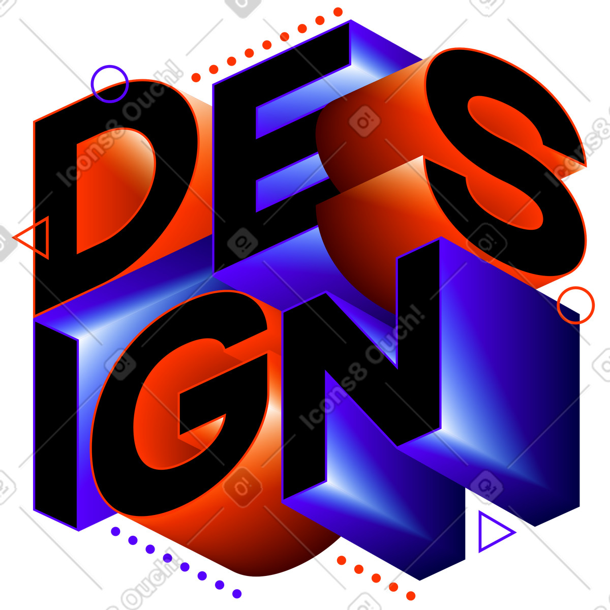 Lettering 스타일의 장식 텍스트가 있는 3d 레터링 디자인 일러스트레이션 PNG, SVG 다운로드