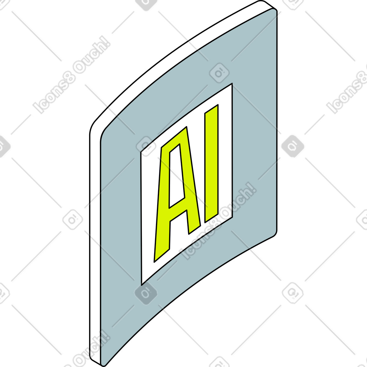 Ilustração de Ícone inteligência artificial em no estilo Isometric para baixar em PNG, SVG