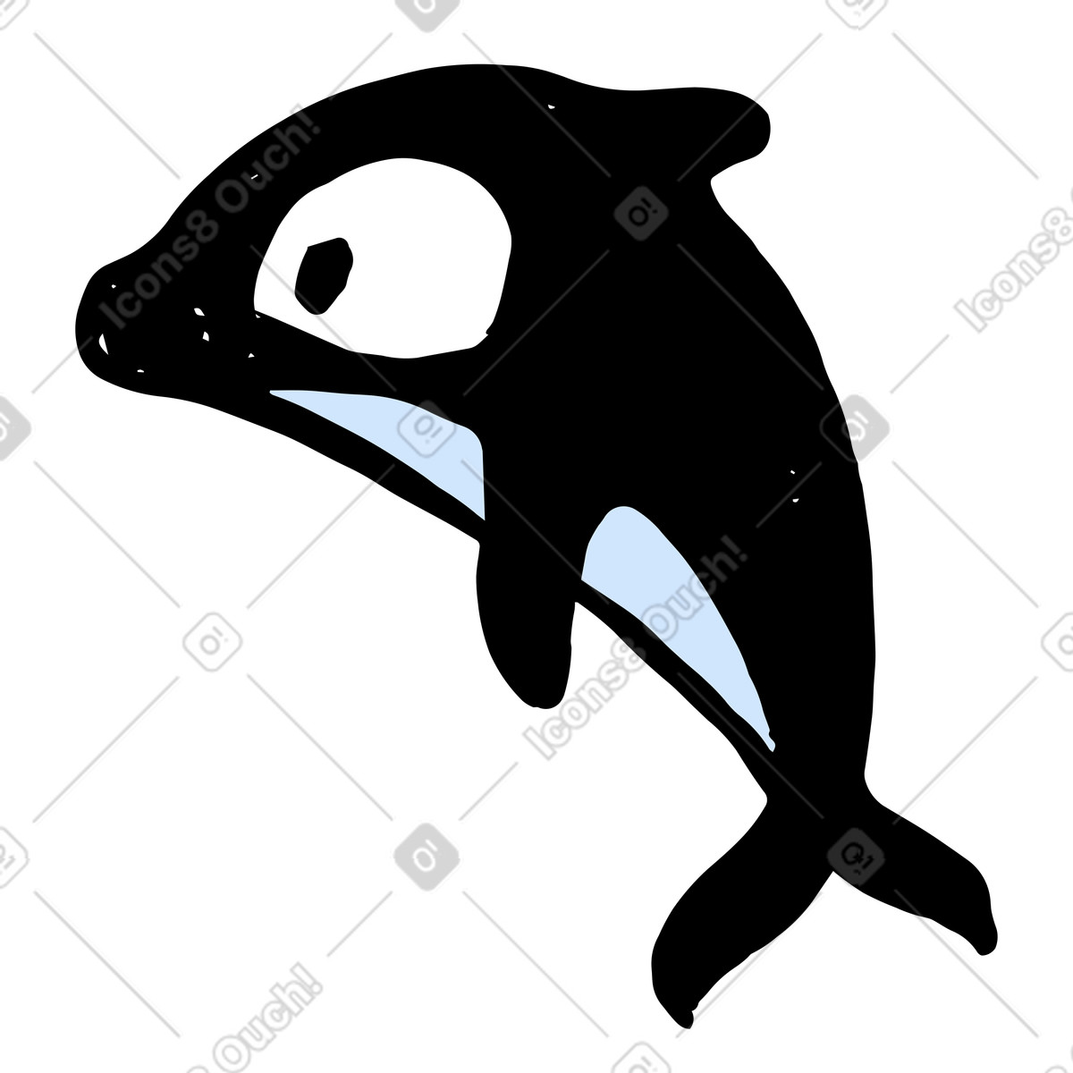 Scandi スタイルの シャチ のイラストをPNG、SVG形式でダウンロード