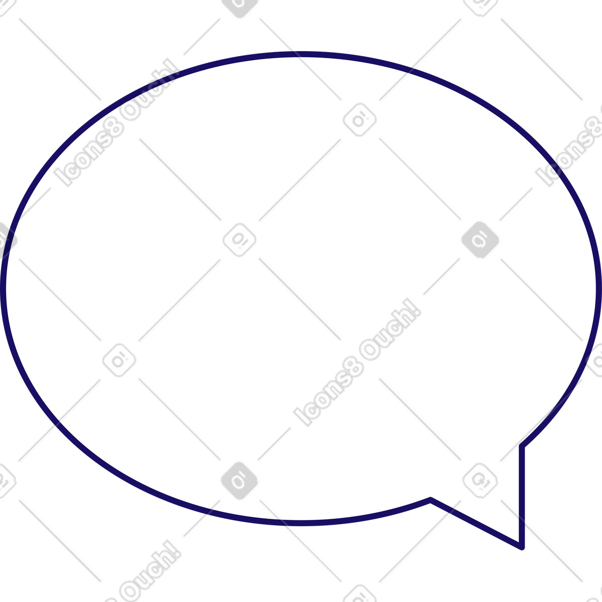 Fumetto ovale illustrazione in stile Bendy scarica in PNG, SVG