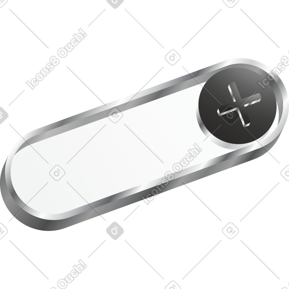 Token スタイルの Metallic control button with plus symbol のイラストをPNG、SVG形式でダウンロード