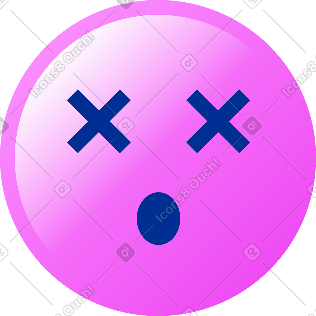 Emoji dead illustration in Glossy style download in PNG, SVG