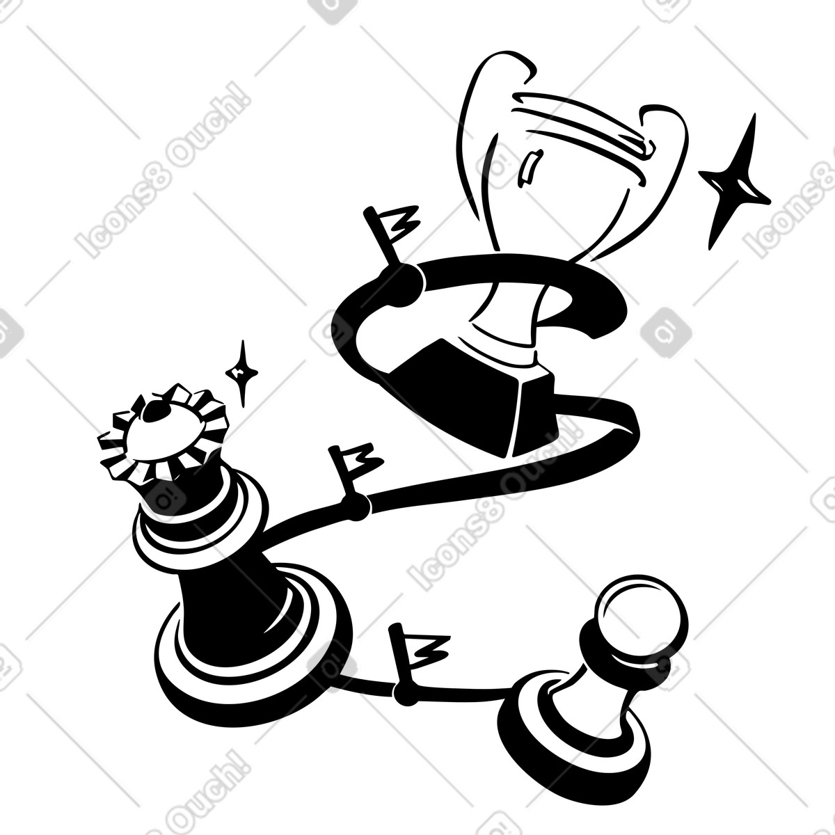 Business strategy and goal achievement illustration, featuring clipart on success and leadership graphics