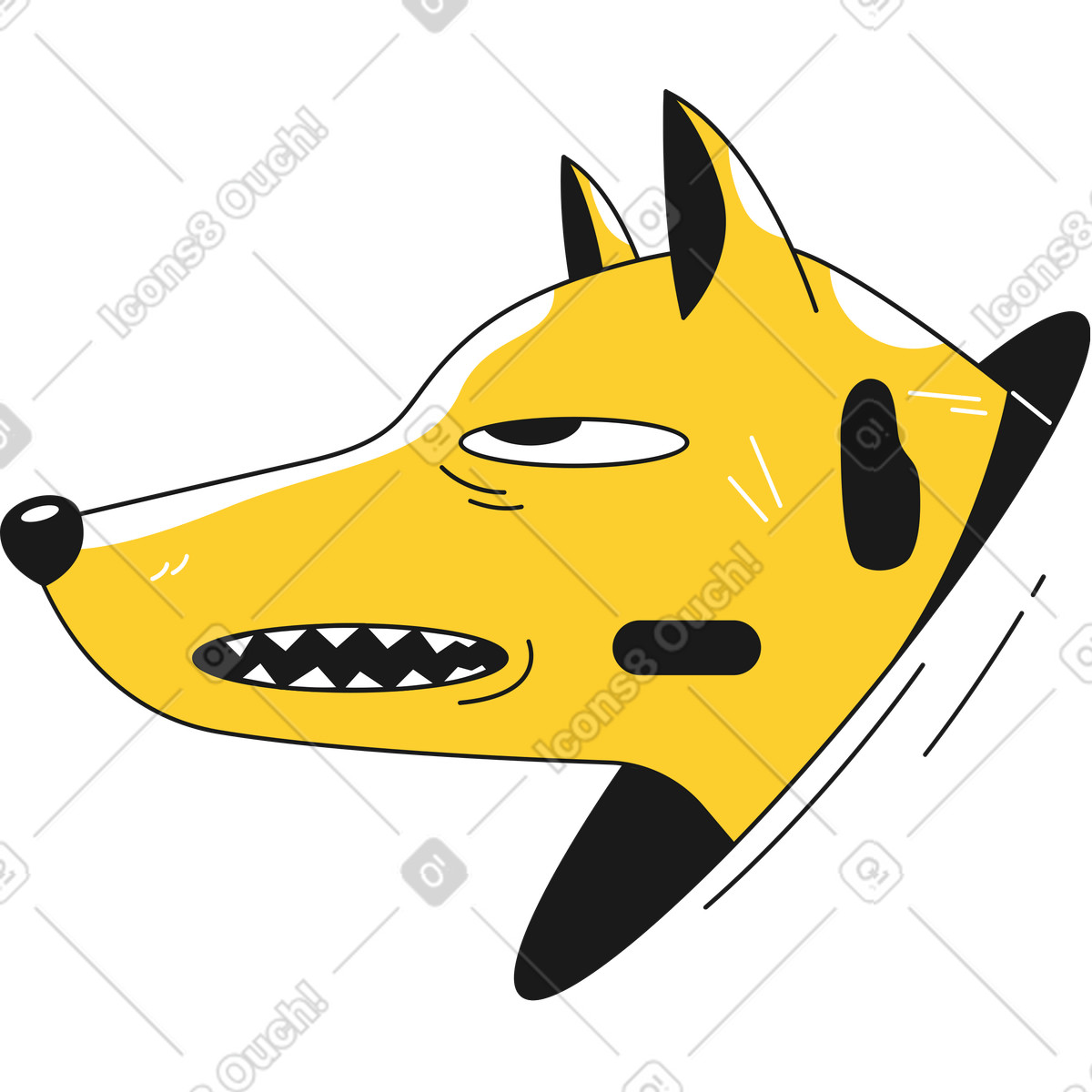 Ilustração de Cabeça lobo em no estilo Taxi para baixar em PNG, SVG