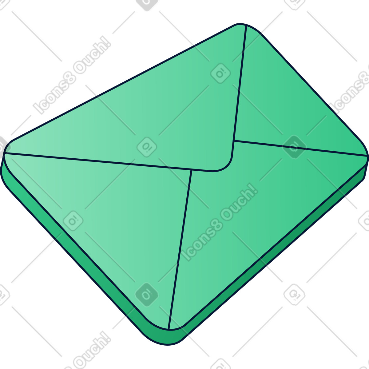 Green envelope, mail illustration in Neat style download in PNG, SVG