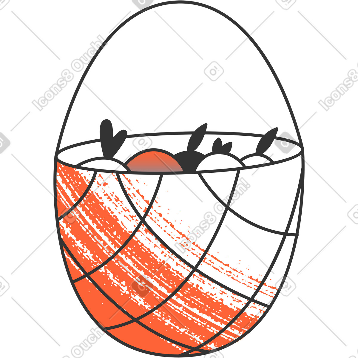 下载 Crayon 风格的 水果篮 插画，支持 PNG、SVG 格式