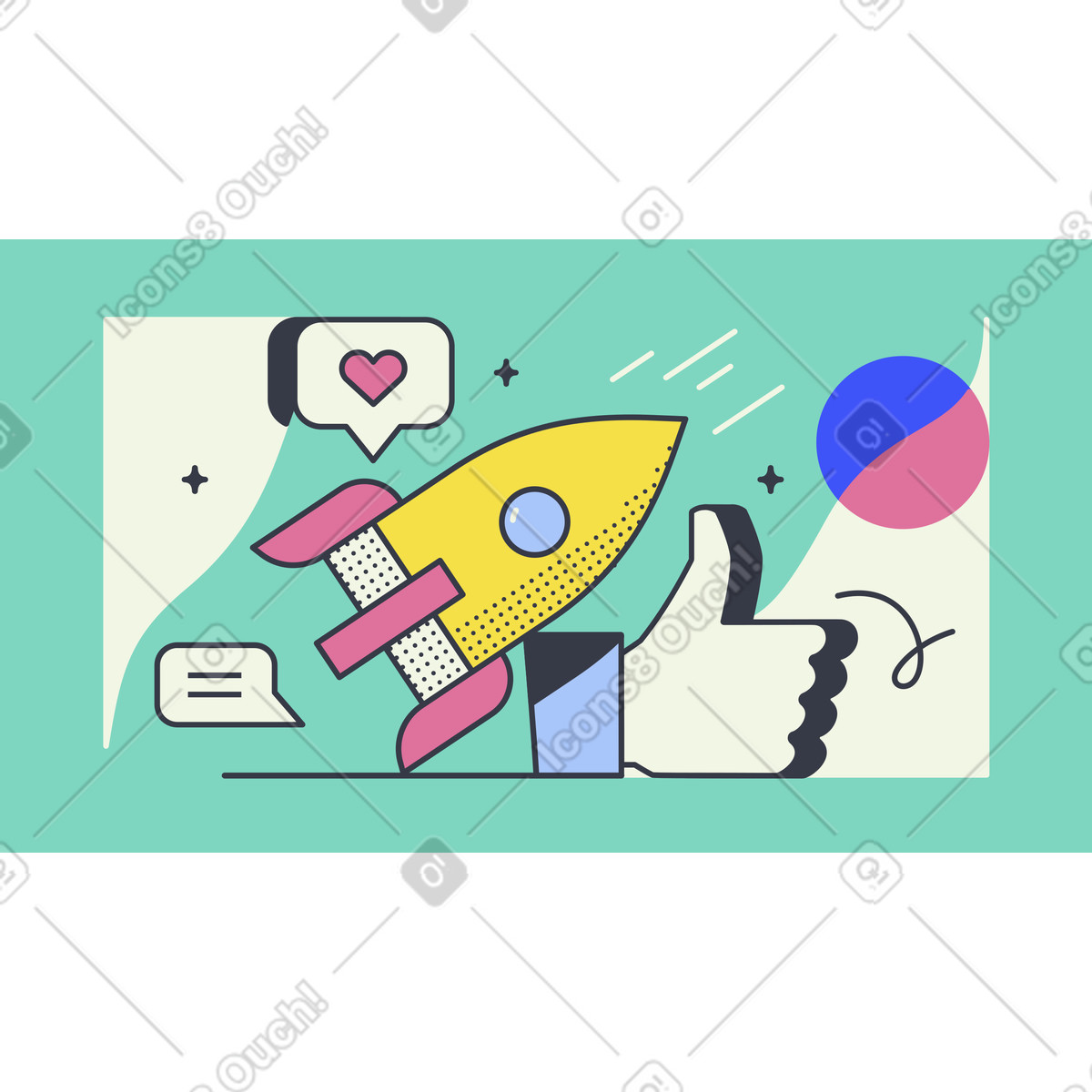 Popularity animated illustration in Abstract style download in GIF, Lottie (JSON), AE