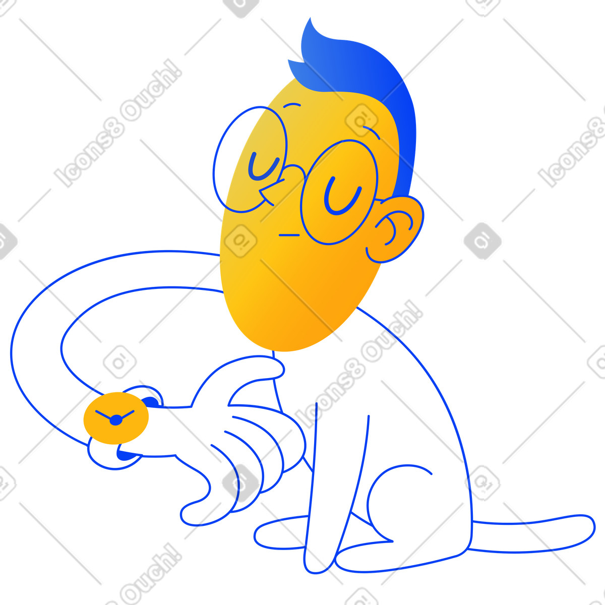 下载 Buddy 风格的 等待的人 动画插图，支持 GIF、Lottie （JSON）、AE 格式