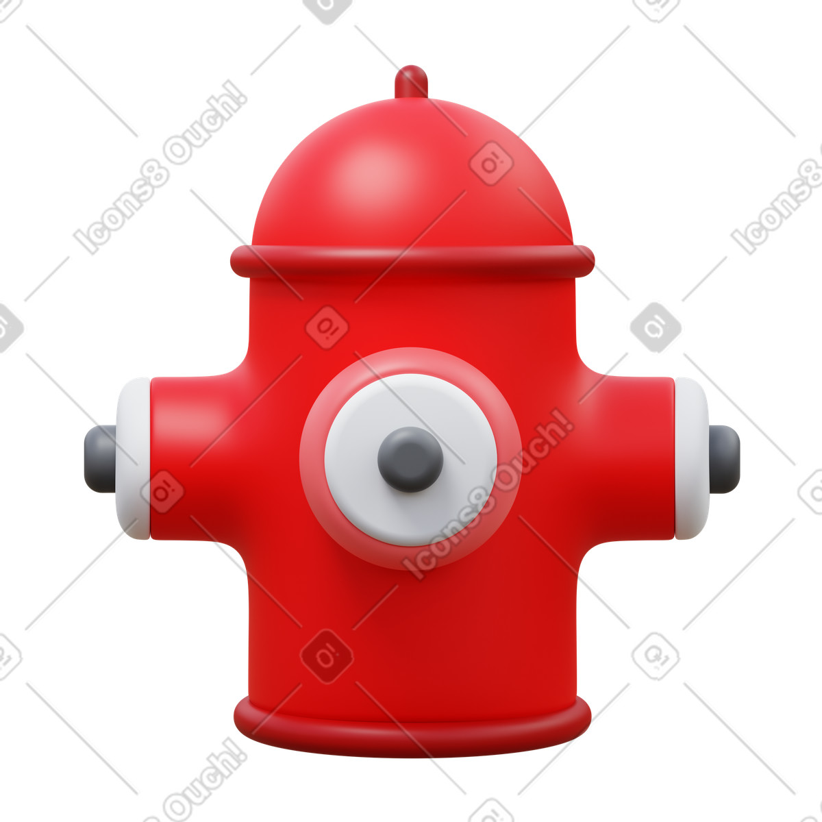 Fire hydrant illustration in 3D Fluency style download in PNG, SVG