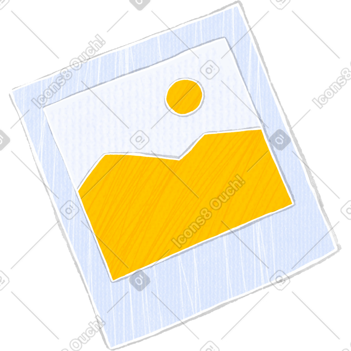 Foto mit einem gelben bild-Illustration im Crafty-Stil als Download in PNG, SVG
