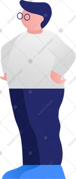 옆구리에 손을 대고 서 있는 소년 PNG, SVG